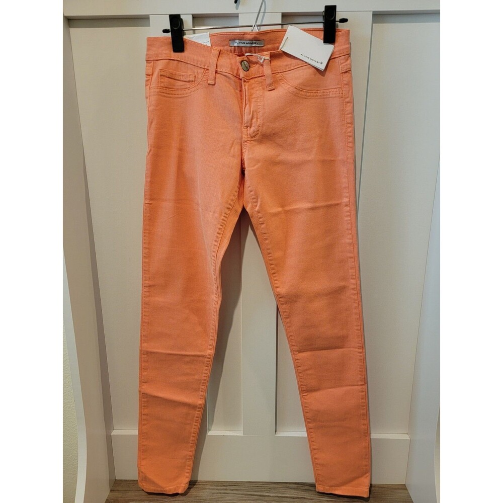 New w/Tags FLYING MONKEY Womens Skinny Jeans Orange Size 28 MSRP $75.50